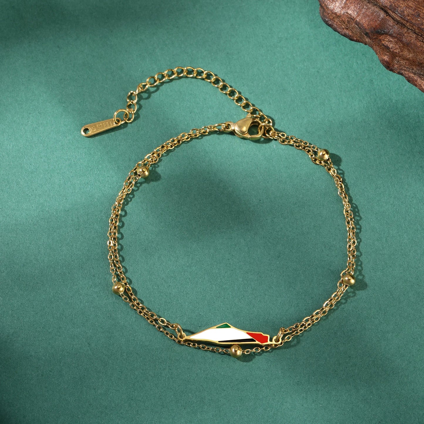 COOLTIME Palästina Karte Charme Frauen Armbänder Edelstahl Einstellbare Doppel Schicht Männer Geographie Armband schmuck Großhandel