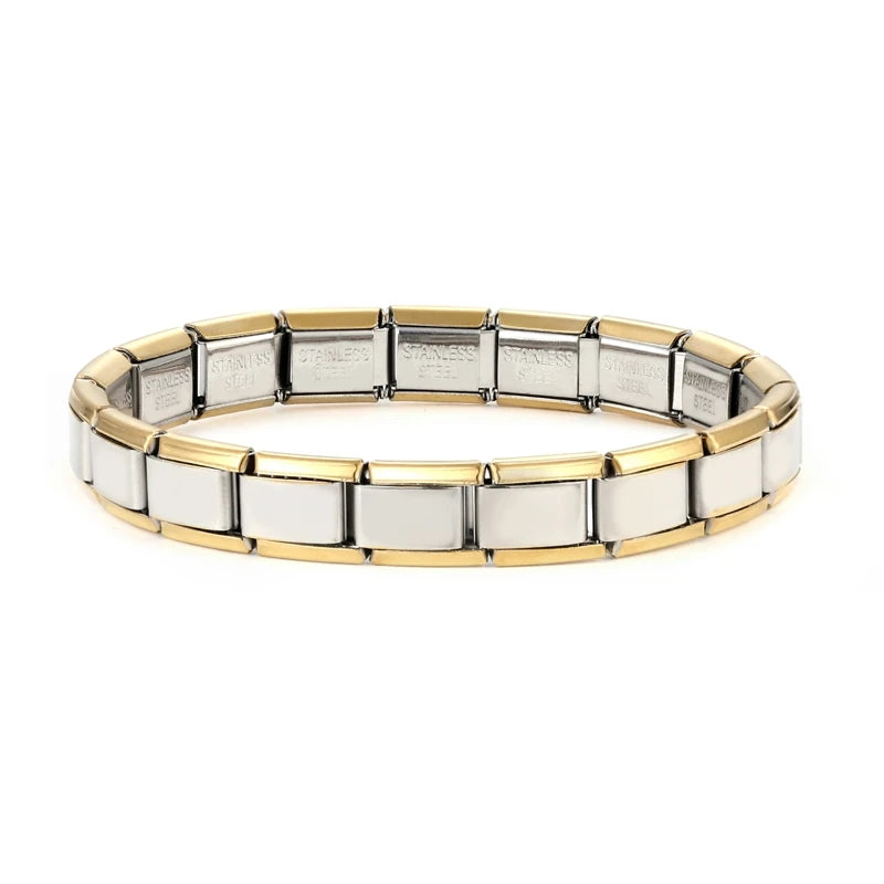 Neue frauen männer Schmuck DIY 9MM Breite Italienische Elastische Charme Armband Einfarbig Edelstahl Mode Armreif