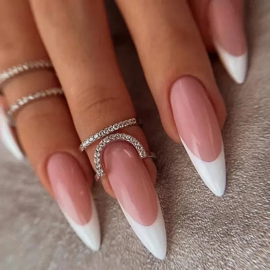 Dünne Nagelringe für Frauen und Mädchen, tägliche Fingerspitzen-Schutzhülle, Modeschmuck, Doppelring, verstellbar, modisch, Gothic, Metalllinie