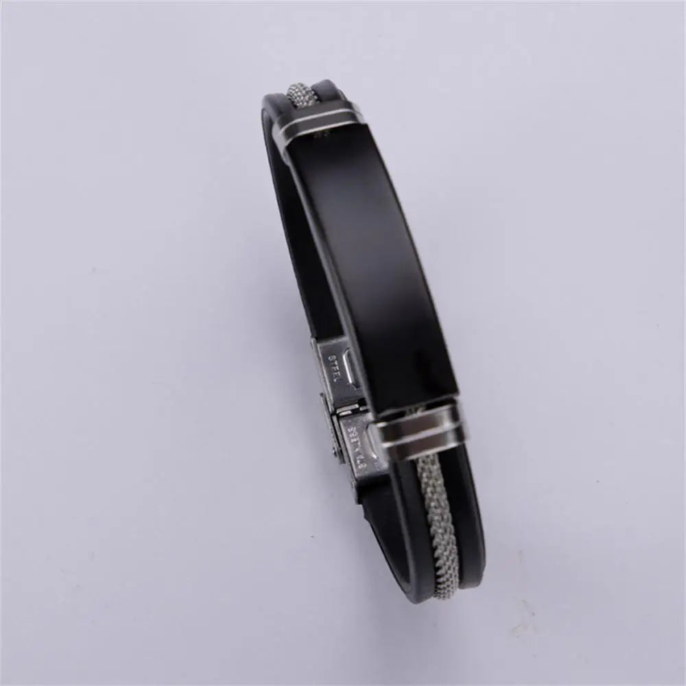 Edelstahl Armband Männer schwarz Armband Armreifen Schmuck Zubehör Geschenk Armbänder Frauen lässig Punk Armband Armreif