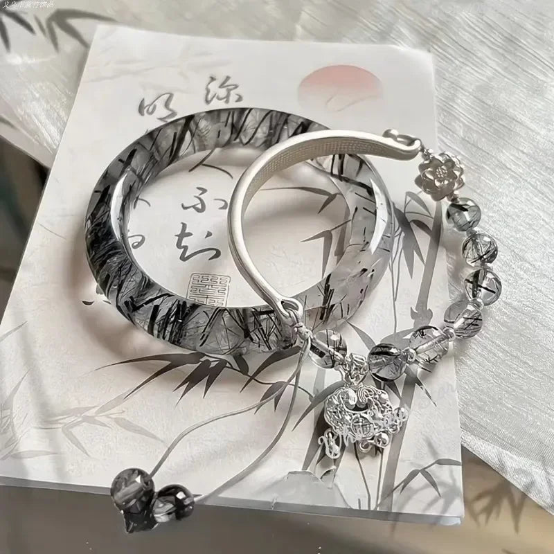 Retro Quaste Glocken Armreif für Frauen Chinesischen Stil Fuchs Armband Kristall Glas Perlen Kette Armband Schmuck Geschenke Armbänder 1pc