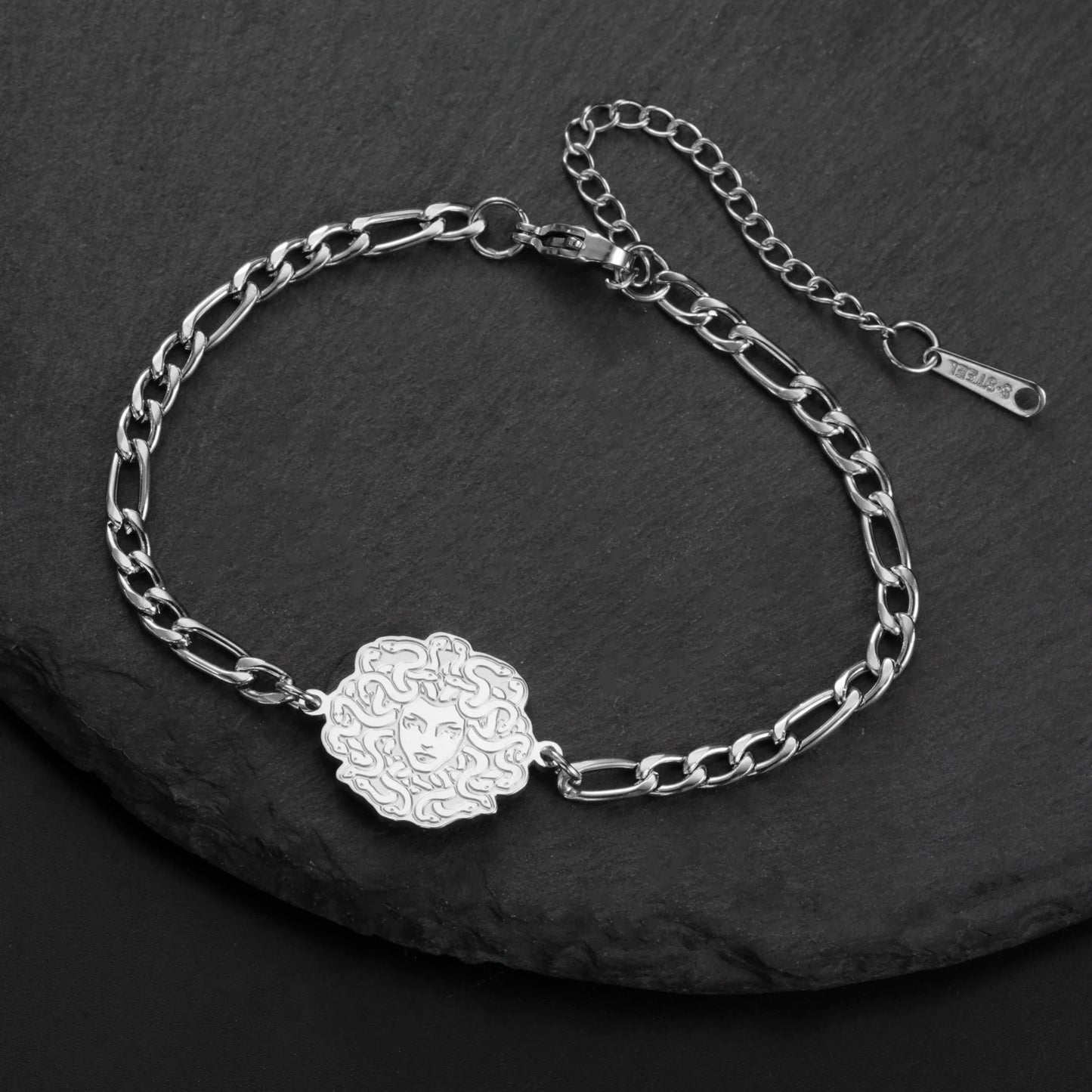 Hipee Medusa Armband für Herren, Damen, Kinder, Edelstahl-Anhänger, Armband, Schmuck