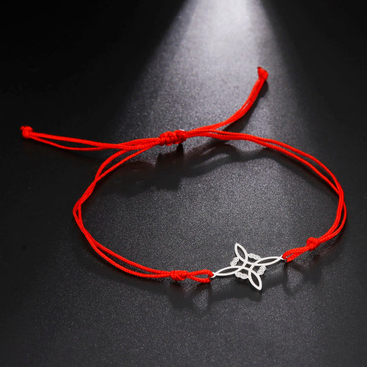 LIKGREAT Armband mit irischem Hexenknoten für Damen und Herren, keltischer Knoten, gewebtes Seil, Schmuck, Edelstahl, Amulett, Talisman, Geburtstagsgeschenk