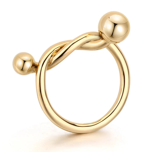 VAROLE Einfache Hochzeit Paare Ringe für Frauen Gold Farbe Linie Stil Geknotet Ring Anel Schmuck Großhandel