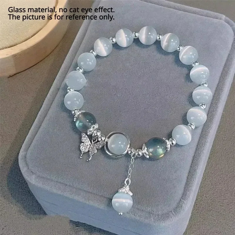 2024 neue Trendy Rote Perlen Kette Armband für Frauen Einfache Hohl Schmetterling Anhänger Armbänder Schmuck Geschenke Zubehör