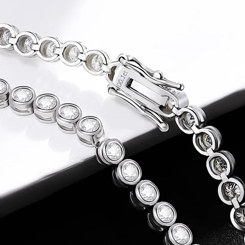 Halaile D Farbe Vollmoissanit S925 Sterling Silber Funkelndes Blasen-Tennisarmband mit GRA Feiner Schmuck Damen Trendiges Geschenk