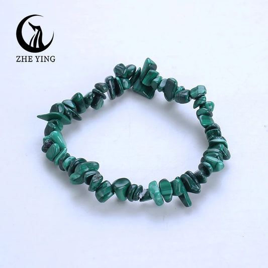 Zhe Ying Malachit-Stein-Perlen-Armband, 5–8 mm, kleiner natürlicher Edelstein, Stretch-Armband für Damen, modisch, günstiger Schmuck, Geschenk