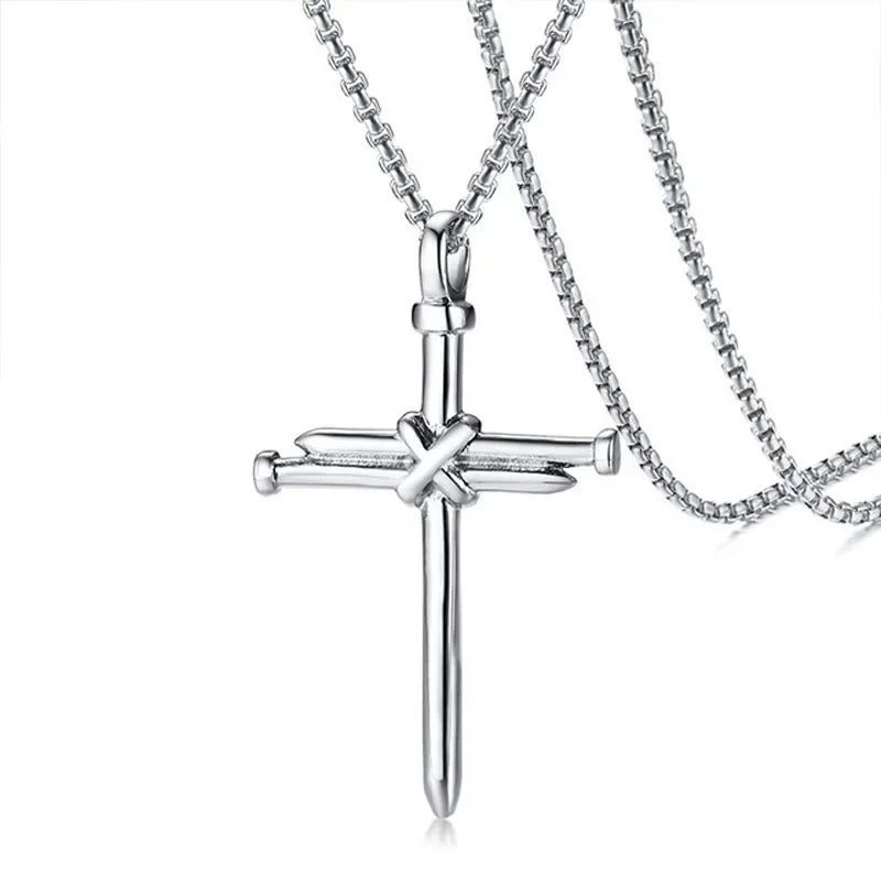 SUMENG Neue Mode Edelstahl Pfeilspitze Anhänger Halsketten für Männer Lange Kette Mode Schmuck