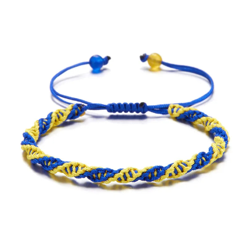 Ukrainischer Charme Gelb Blau Ukraine Armbänder Für Frauen Männer Handgemachte Flagge Farbe Gewebte Schnur Armband Neues Design Paar Schmuck
