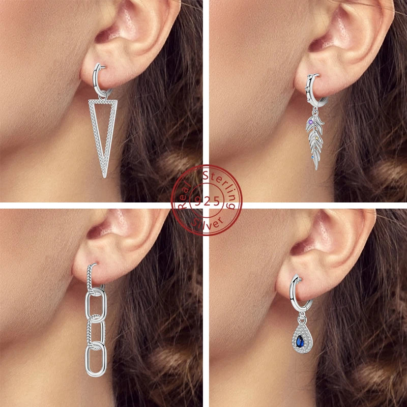 2025 neue 925 Sterling Silber Creolen Blumen Zirkon Tropfen Ohrringe Stud Für Frau Feine Geburtstag Hochzeit Schmuck Geschenke