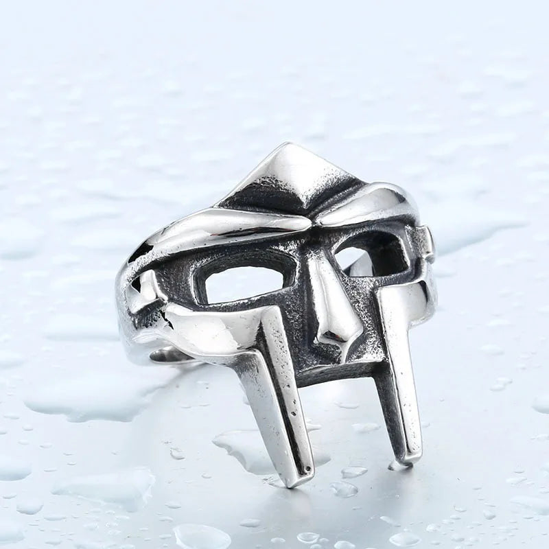 Vintage Klassische Goth Hip Hop Mf Doom Maske Ringe Für Männer Jungen Punk Ägyptischen Pharao Edelstahl Ring Mode Schmuck Geschenke