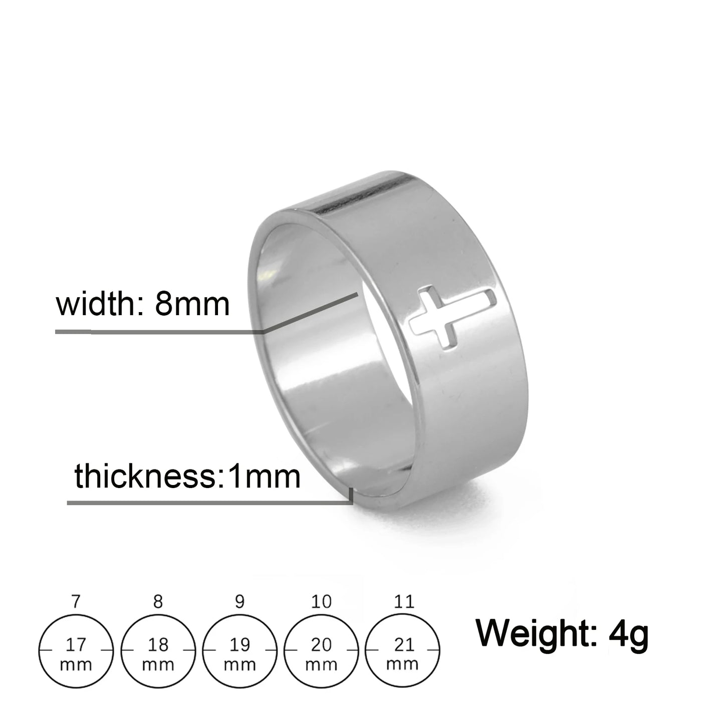 Bibelvers Hohlkreuz Frauen Fingerring Edelstahl Gold Stahl Schwarz Farbe Christian Jesus Männer Schmuck Geschenk Eheringe