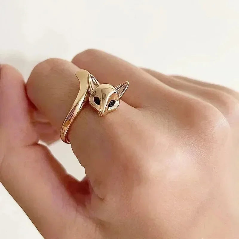 Kreativer, fuchsförmiger, verstellbarer Ring mit Öffnung für Damen und Herren, Vintage-Tierringe, Hip-Hop-Metallschmuck, Zubehör, Alem Itt