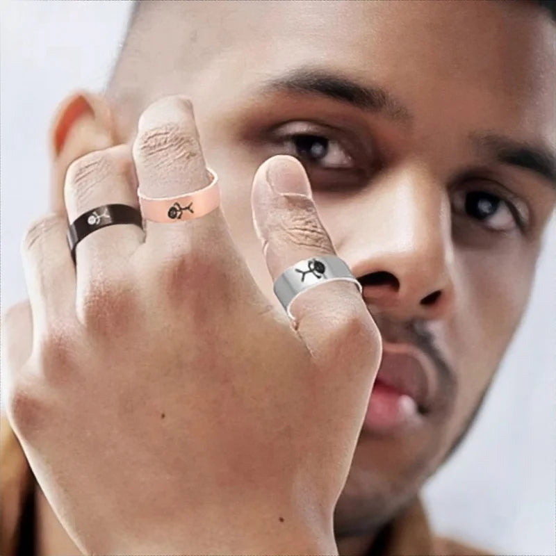 Dreamtimes Einfache Trend Lustige Mittelfinger Stickman Ring Hip Hop Fuxk Sie Doodle Ringe Für Mann Paar Party Neue Geschenke Schmuck