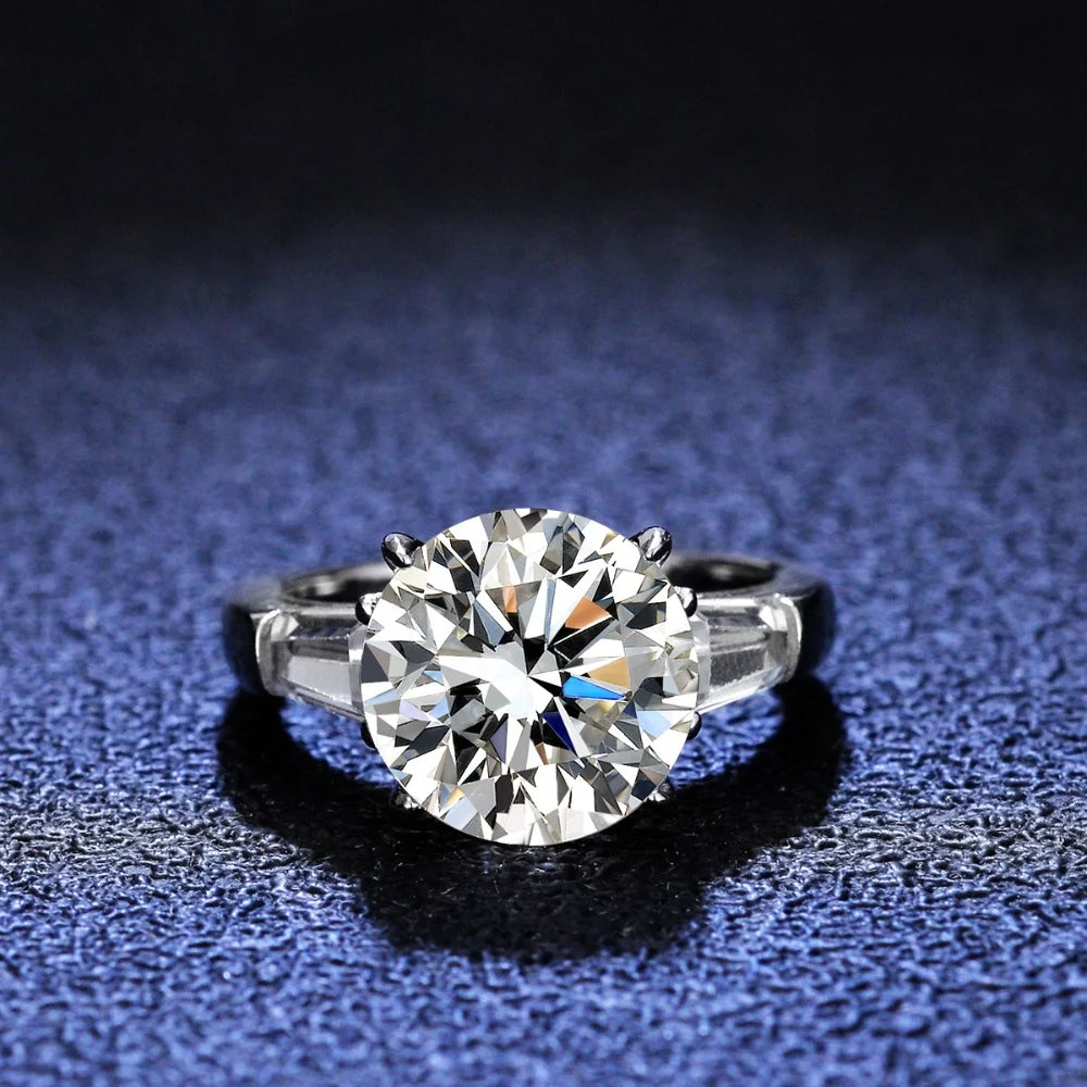S925 Sterling Silber Moissanit-Ring für Damen, 5-Karat-Moissanit-Diamant-Taubenei-Ehering, mit Moissanit-Geschenkbox