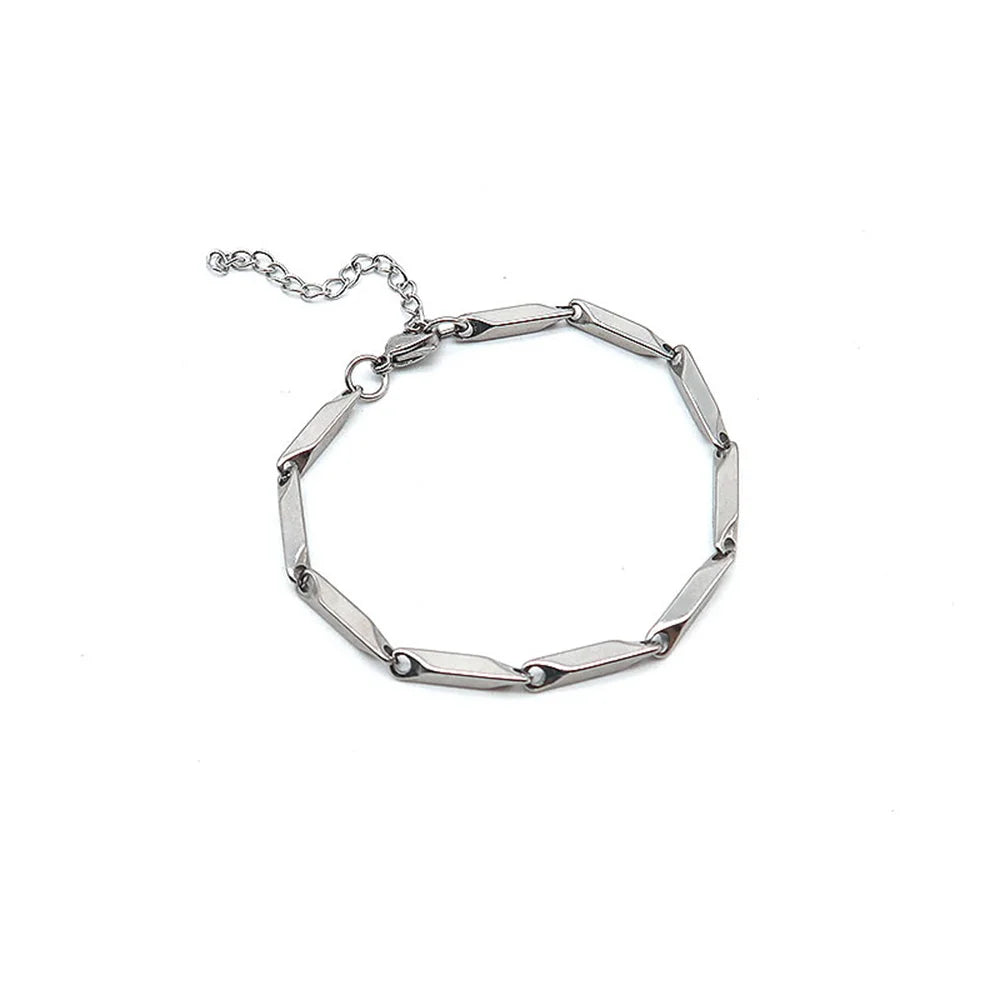 3mm Einfache Edelstahl Melone Samen Kette Armband Mode Titan Stahl Männer Armband Frauen Trend Schmuck Zubehör