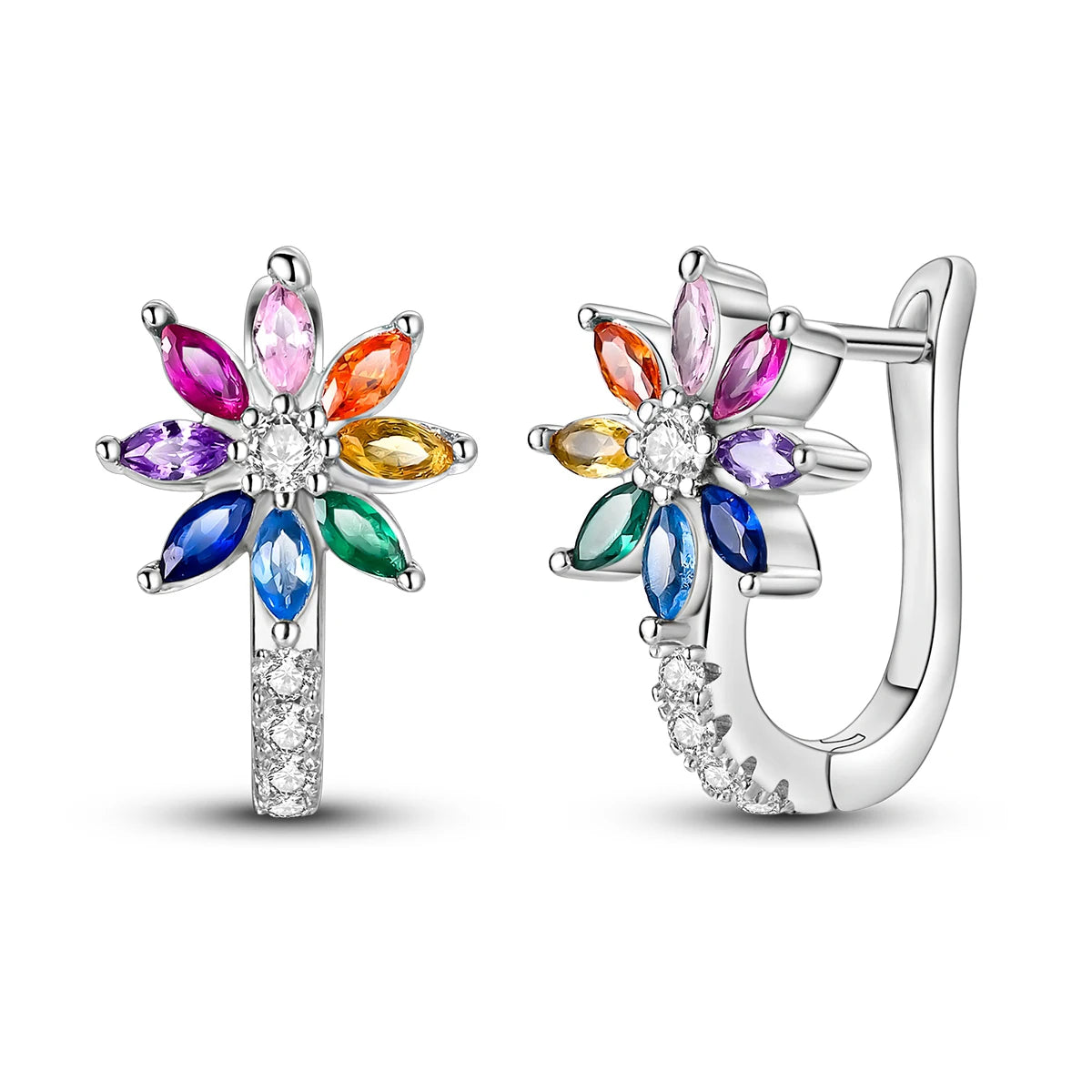 Creolen aus 925er Silber für Damen, Pendientes, Mond, Sonne, Original-Ohrringe, Modeschmuck