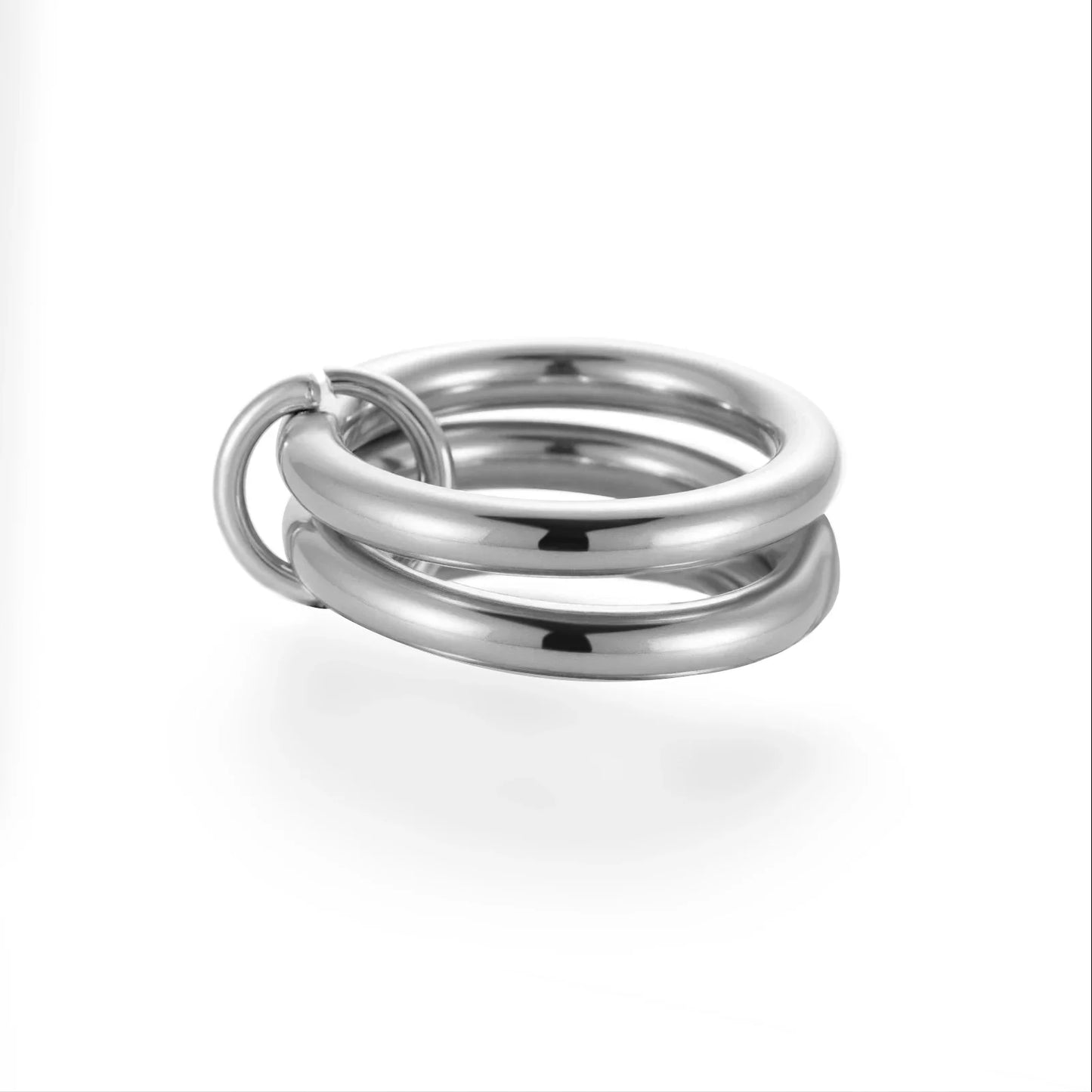 Teamer Frauen Mehrere Schichten Ringe Edelstahl Gold Farbe Klar Zirkon Finger Ring Minimalistischen Mode Schmuck Geschenk Großhandel