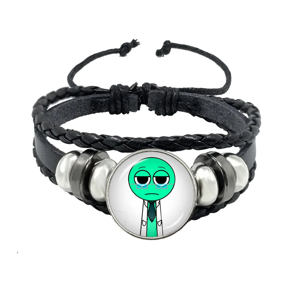 Sprunki Incredibox Anime Cartoon Charakter Leder Seil Armband Kunst Mehrschichtige geflochtene Armbänder Handgefertigte Schmuckzubehör