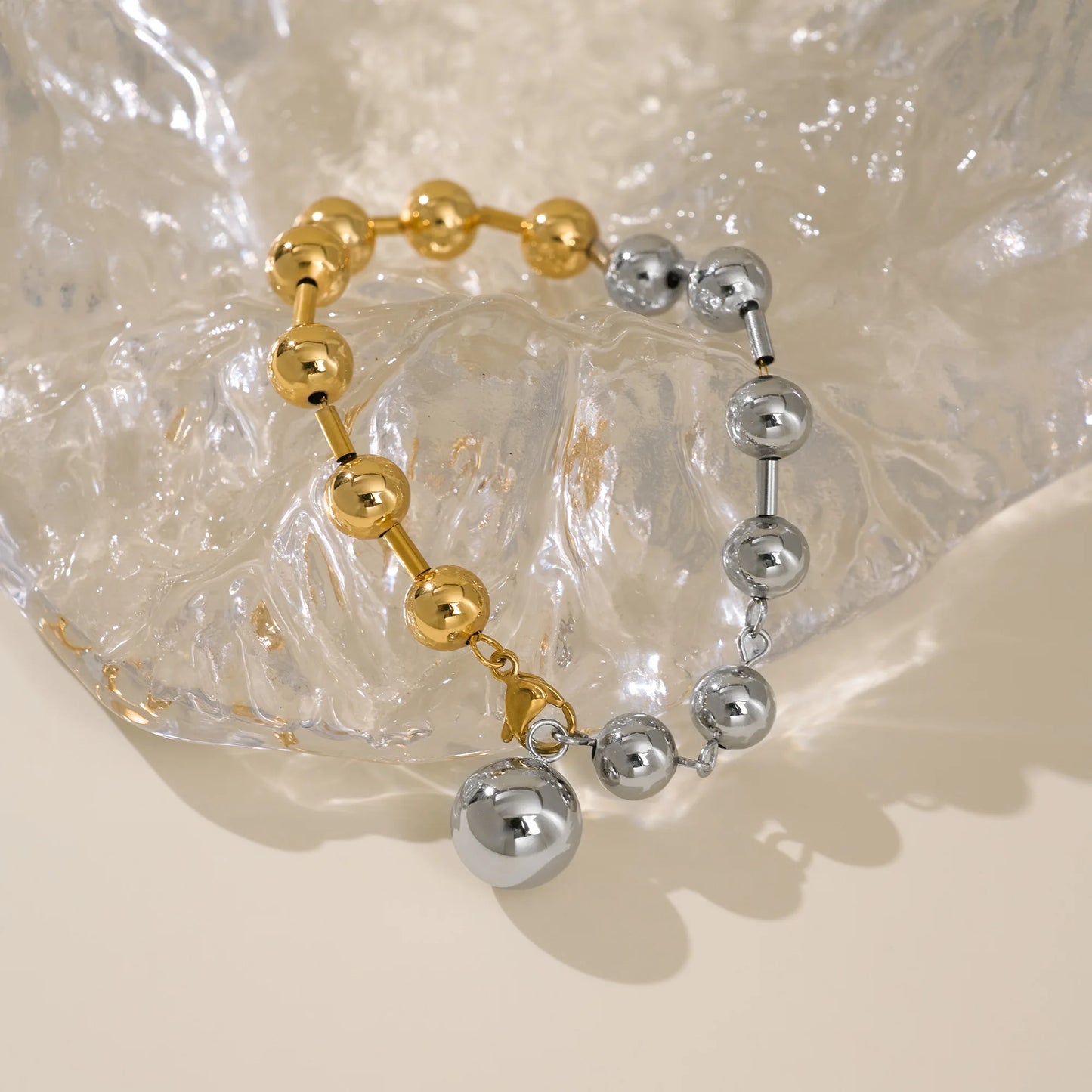 DASEIN 2025 Neue 18 k Gold Überzogene Französisch Gothic Ball Perlen Armband Edelstahl Hohe Qualität Vintage Punk Frauen Männer schmuck