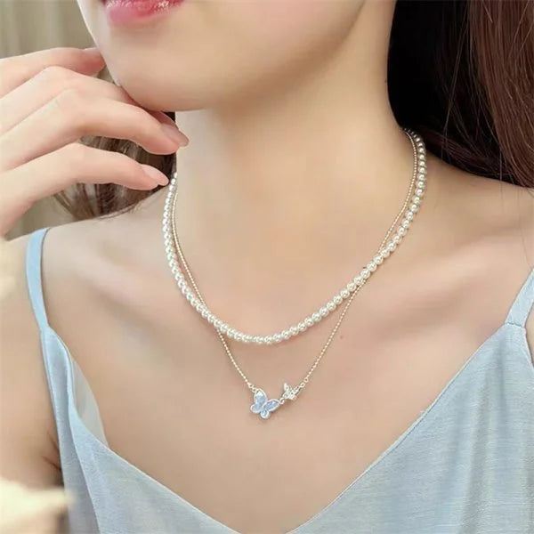 Mode Silber Farbe Kristall Schmetterling Schmuck Set Einstellbare Armband Ohrringe Halskette Ring für Frauen Handgemachte Neue Jahr Geschenk