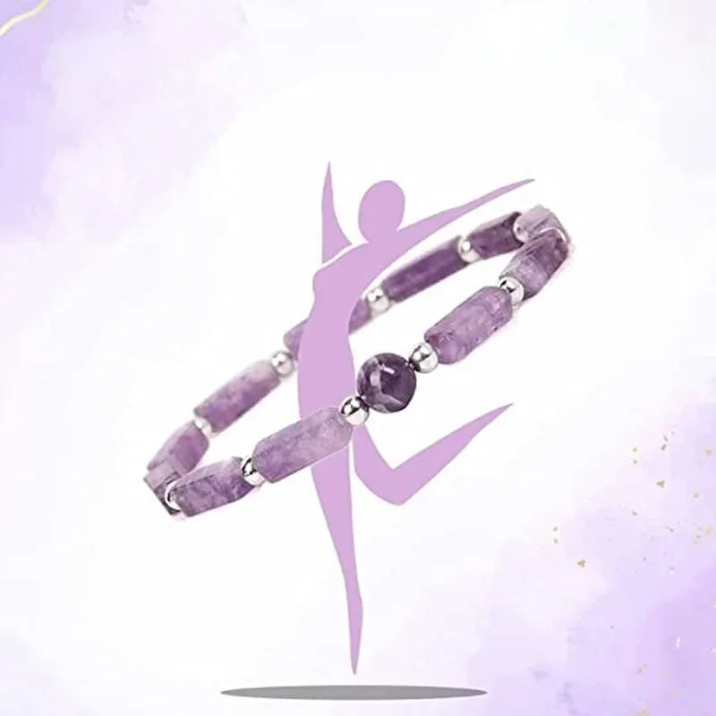 Natürliches Amethyst-Körperreinigungs-Schlankheitsarmband, Stein-Energie-Armbänder für Frauen, Müdigkeitslinderung, Heilung, Yoga