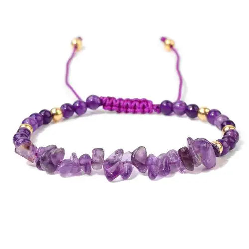 Unregelmäßige Natursteinperlen handgewebtes Armband Damen Kies geometrische Kunst Retro einfache verstellbare Armband Zubehör