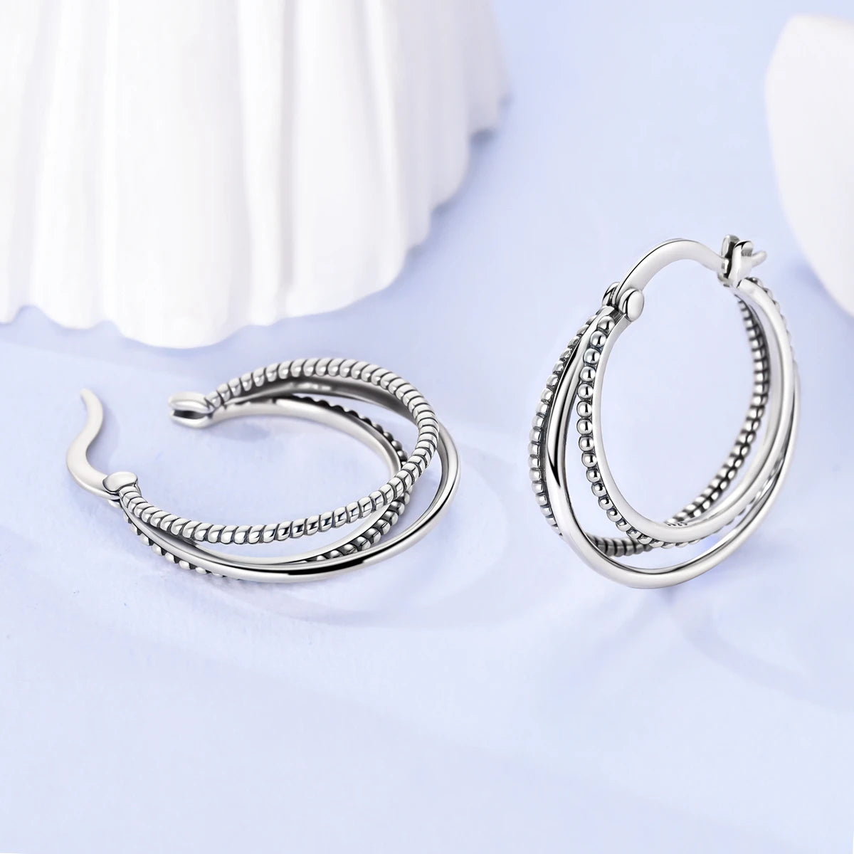 MULA Creolen aus 925er-Sterlingsilber, Kreis-Creolen für Damen, Zirkon, Original-Pendientes, edler Schmuck für Frauen, DIY-Geschenk