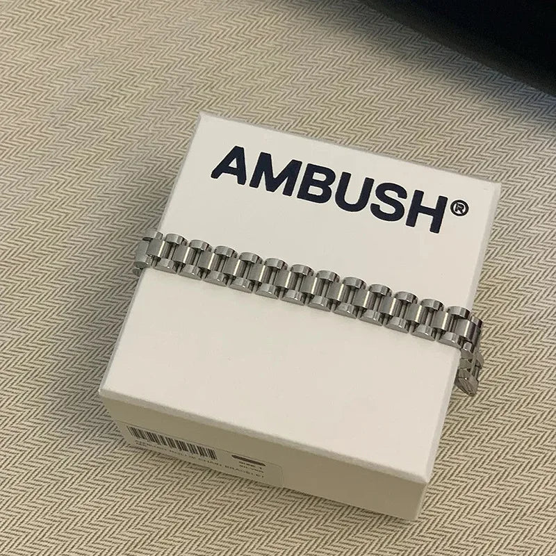 Ambush Titan Stahl Einfaches Armband Armband Für Männer Frauen Japanische Nische Marke Design Unisex Stil Metall Armband