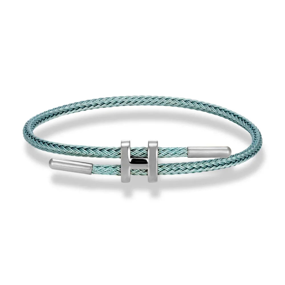 Stahlfarbe H Schnalle Feines Drahtseil Armband Hartgold Schmuck Schnur Perlen Glücksbringer Straße Straße Ungeblockiertes rotes Seil