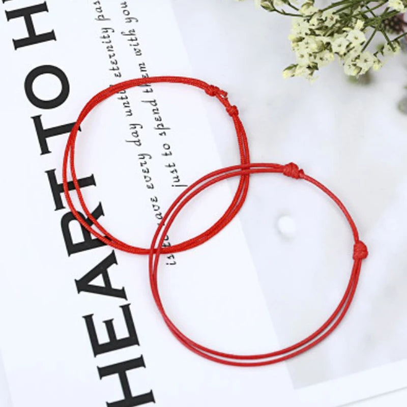 Seil Fußkettchen schwarz rot Farbe verstellbares Armband klassische Männer Frauen Sommer Barfuß Sandalen Fußkettchen Schmuck
