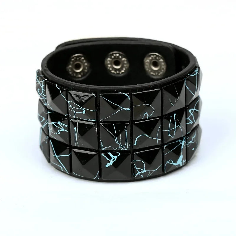 Mode 9 Farben Doppel Gürtel Leder Handgelenk Freundschaft Große Breite Armband Für Männlich Weiblich Schnalle Vintage Punk Schmuck