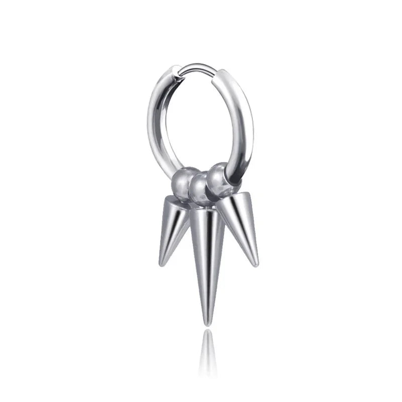 Geometrie Unisex Titan Edelstahl Drop Creolen chinesische Charakter Quaste Kette Mann Stern Kreuz Drachen feder