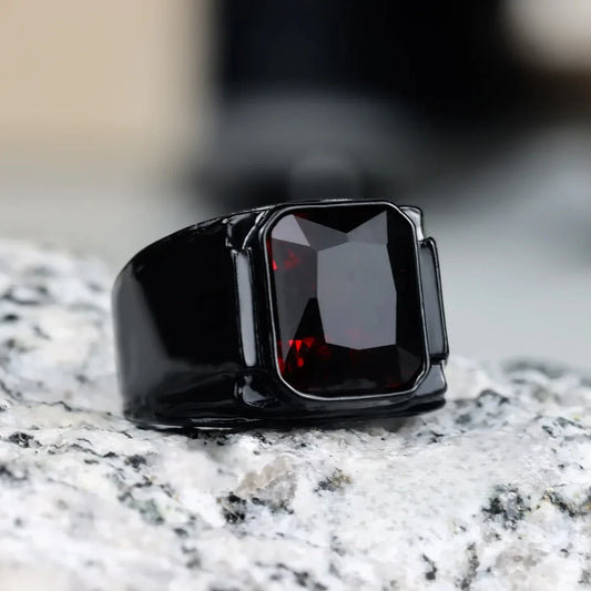 Vintage Schwarz Rot Neue Mode Hand Ornament Punk Hip Hop Persönlichkeit Herren Ring Geschenk für Männer und Frauen Mohamed Sari Sos Эма Sezю