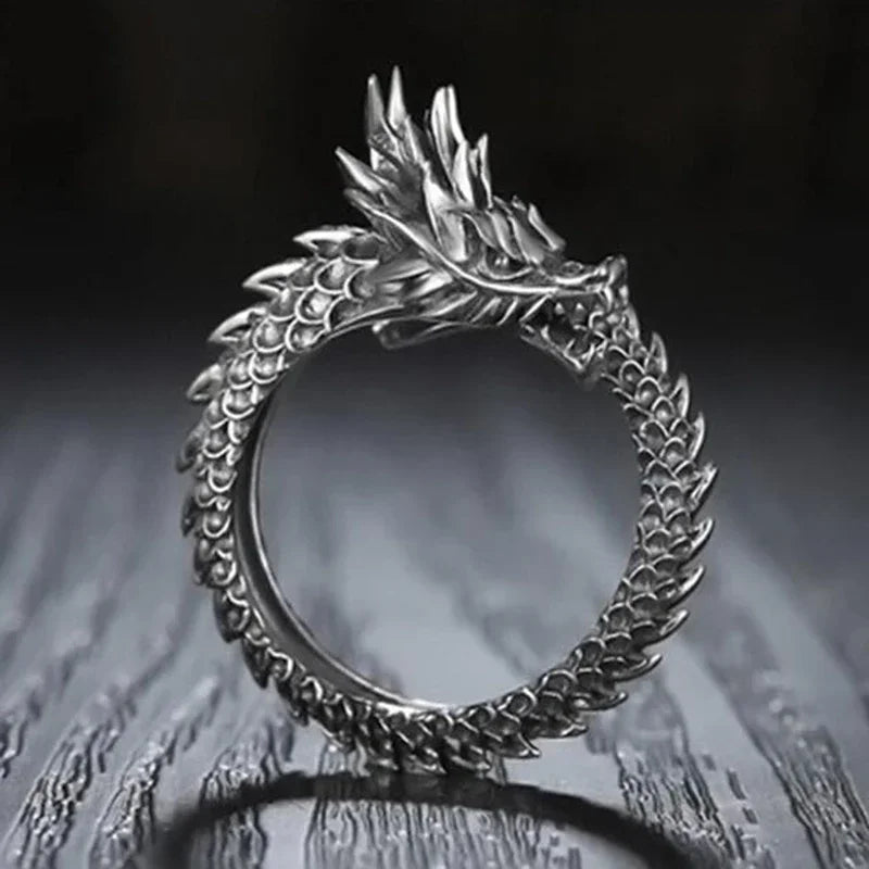 1 Stück coole Öffnungs ringe Unisex Ring Männer Frauen Schmuck verstellbarer Sterling Drachen ring gute Geschenke Legierung Tier Metall Unisex