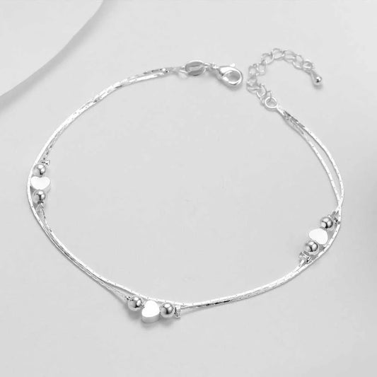 Herzförmige Fußkette Fußkettchen Armbänder 925er Sterlingsilber Modeschmuck für Frauen Großhandel