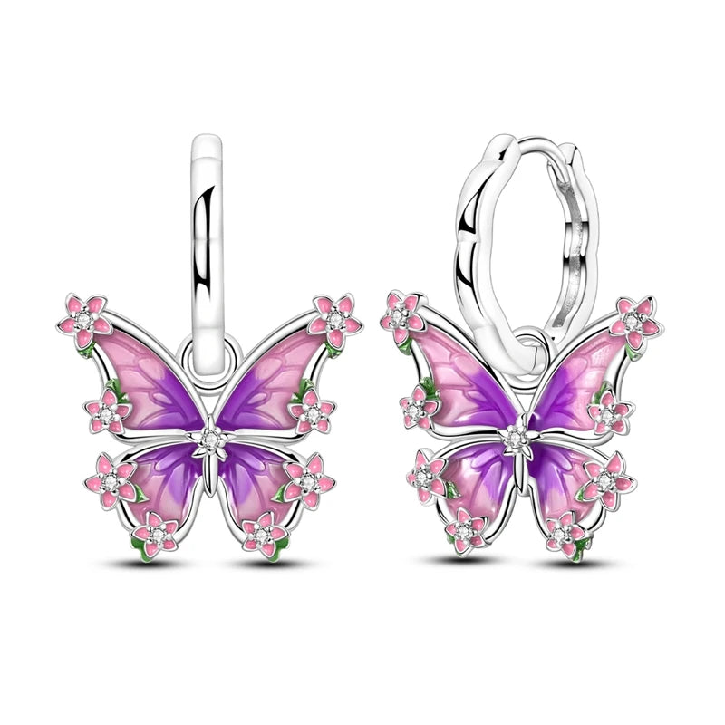 2025 neue 925 Sterling Silber Creolen Blumen Zirkon Tropfen Ohrringe Stud Für Frau Feine Geburtstag Hochzeit Schmuck Geschenke