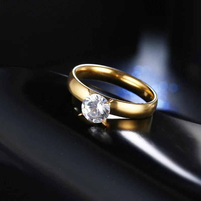 QianBei Mode 4mm Breite Edelstahl Einfache Glatte Kreise Ringe Für Frauen Männer Geschenke Schmuck Größe 7-11
