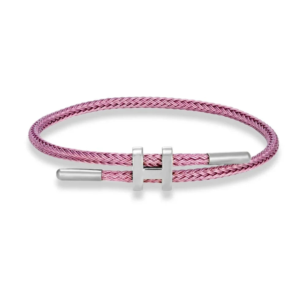 Stahlfarbe H Schnalle Feines Drahtseil Armband Hartgold Schmuck Schnur Perlen Glücksbringer Straße Straße Ungeblockiertes rotes Seil