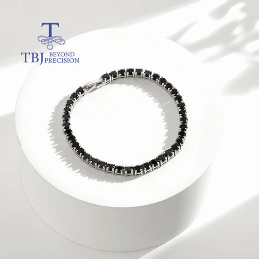 Mysteriöse edle natürliche schwarze Spinell Armband 925 Silber und kostbare Edelsteine Schmuck für Frauen Jubiläum & Weihnachts geschenke