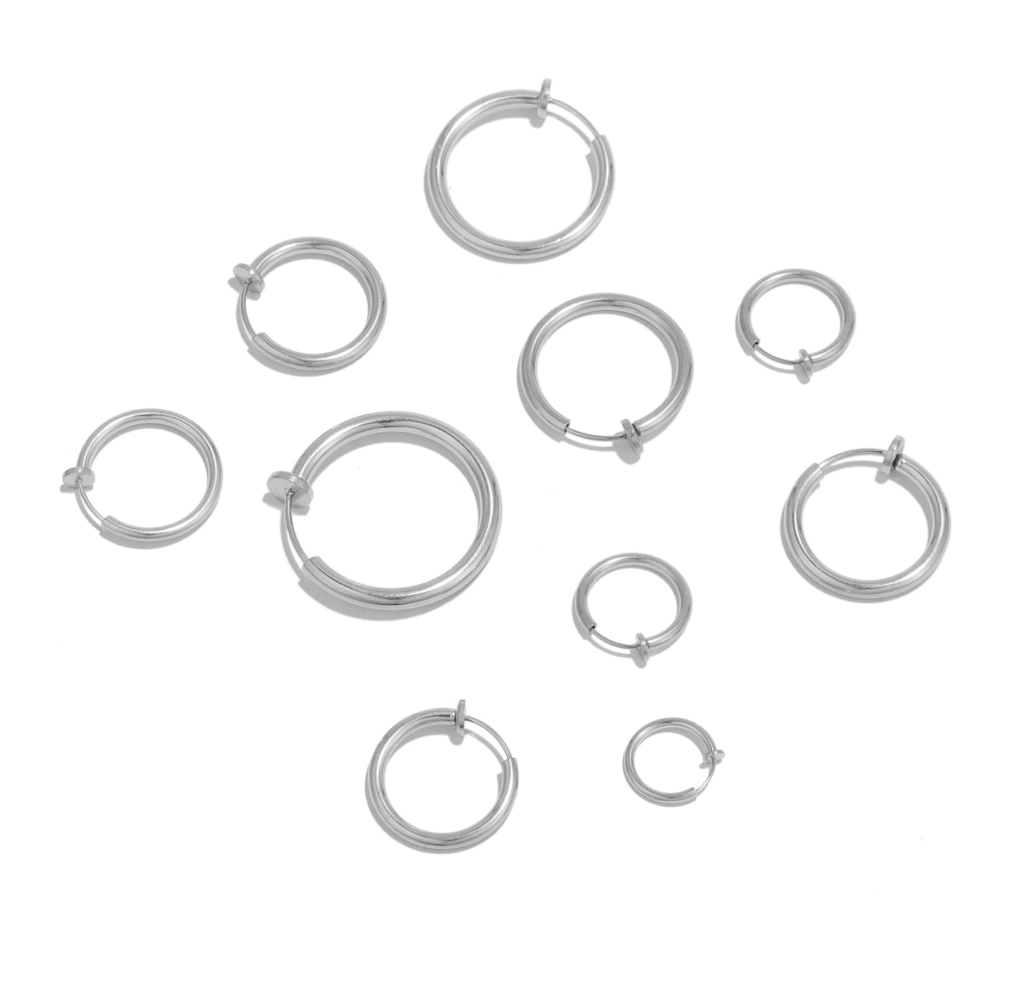 10 Stück 304 Edelstahl 2 mm Draht Ohrclips gefälschte Creolen für Frauen ohne Ohrlöcher Clip DIY Schmuckherstellung Zubehör