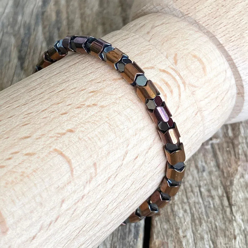 Hämatit Perlen Stretch Armband