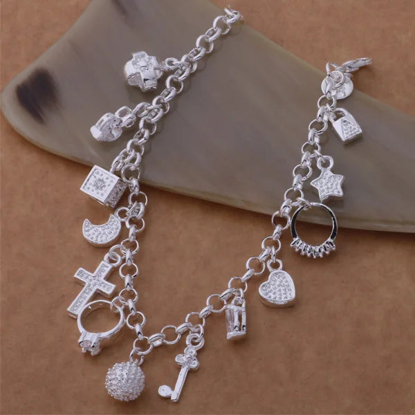 Armband aus 925er-Sterlingsilber, Herz, hochwertige romantische Kette für Damen und Herren, modisch, Verlobungsfeier, Hochzeit, Schmuck, Geschenk