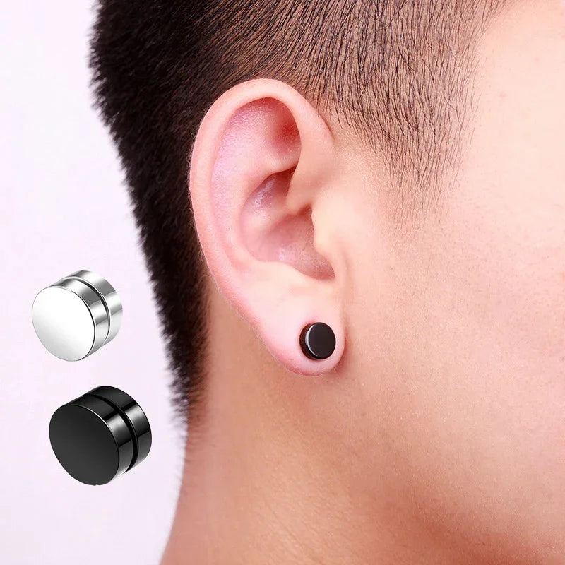 6-teiliges Set, Kristall, starke magnetische Ohrstecker-Clip-Ohrringe für Männer und Frauen, Punk, runde Zirkon-Magnet-Ohrringe, nicht durchdringender Schmuck