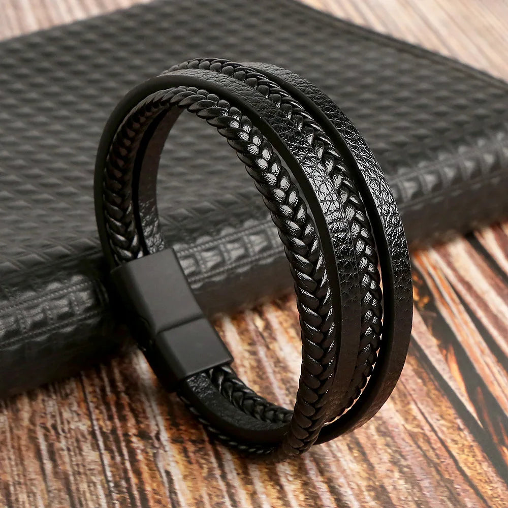 Heiße Mode Perlen Leder Armband Männer Klassische Tigerauge Perlen Multi Schicht Leder Armband Für Männer Schmuck 2023 Geschenk
