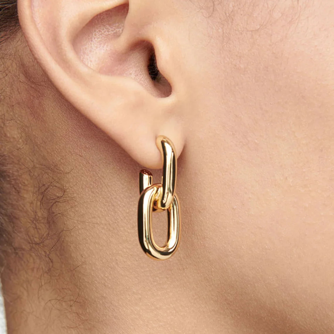 Edelstahl Mode Gold Farbe Geometrische Quadratische Creolen für Frauen Huggie Punk Hip-Hop Metall Runde Kreis Party Schmuck