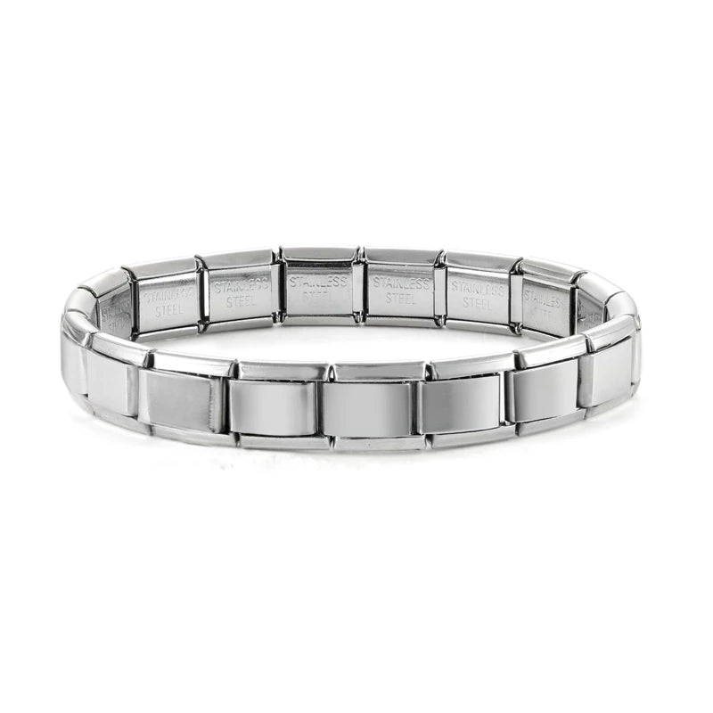Neue frauen männer Schmuck DIY 9MM Breite Italienische Elastische Charme Armband Einfarbig Edelstahl Mode Armreif