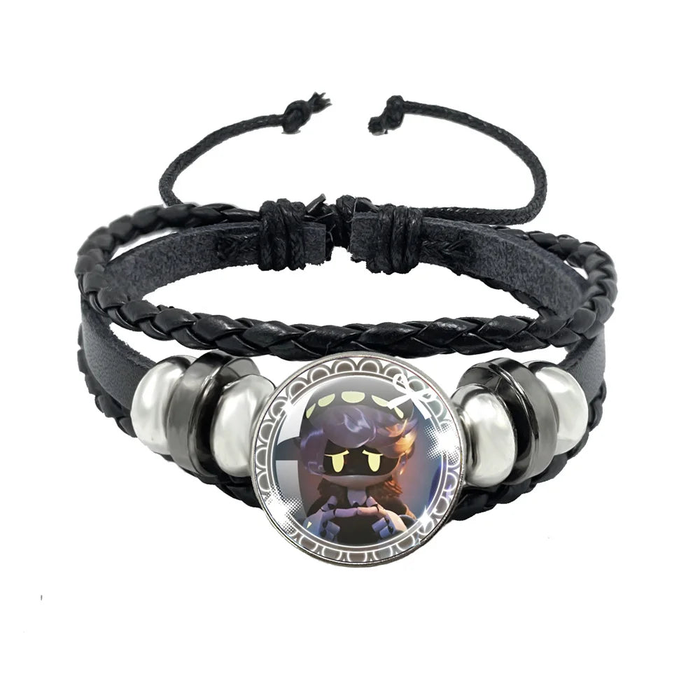Murder Drone Uzi x N Cartoon Cabochon V Fan Art Armbänder Kunst verstellbares Lederseil Armband Armreifen handgefertigte Schmuckgeschenke