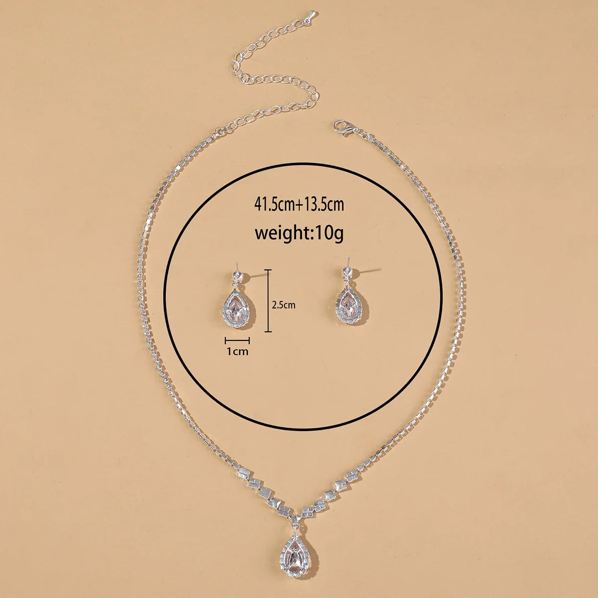 3-teiliges Schmuckset für die Hochzeit, Saison, Damenmode, Tröpfchen-Halskette und Ohrring-Set, Bankett-Party-Zubehör