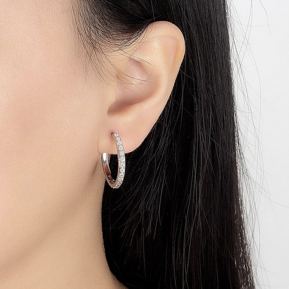 925 Sterling Silber 8/12/16/20 MM Zirkon Creolen Für Frauen Hochzeit Verlobung Luxus Schmuck Zubehör geld 925